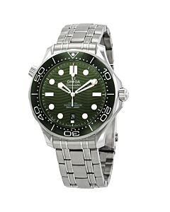 Men's Seamaster Diver Stainless Steel Green Dial Watch