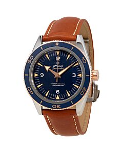 Men's Seamaster Leather Blue Dial