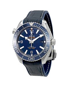 Men's Seamaster Planet Ocean Crocodile Leather (Rubber Lined) Blue Dial