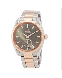 Men's Seamaster Stainless Steel with 18kt Rose Gold Links Green Dial Watch