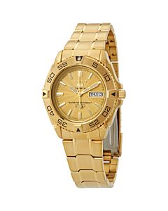 Men's 5 Sports Stainless Steel Gold Dial Watch