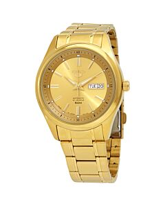 Men's Seiko 5 Stainless Steel Gold Dial Watch