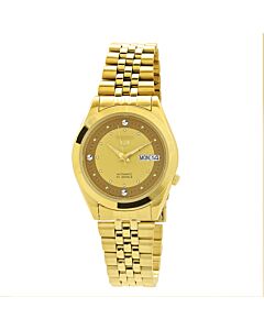 Men's Seiko 5 Stainless Steel Gold-tone Dial Watch