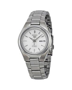 Men's Seiko 5 Automatic Silver Textured Dial Stainless Steel