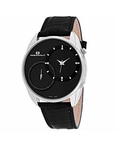 Men's Sentinel Leather Black Dial Watch