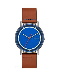 Men's Signatur Leather Blue Dial Watch