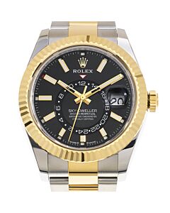 Men's Sky Dweller Stainless Steel and 18kt Yellow Gold Oyster Black Dial Watch