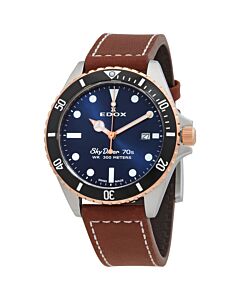 Men's SkyDiver Leather Blue Dial Watch
