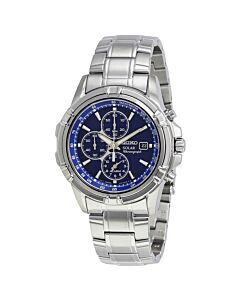Men's Chronograph Blue Textured Dial Stainless Steel