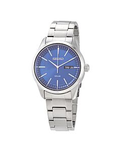 Men's Solar Stainless Steel Blue Dial Watch