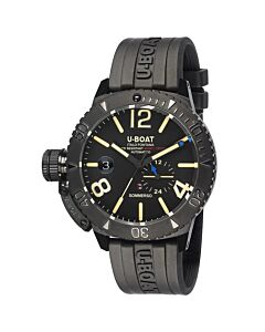 Men's Sommerso DLC Rubber/Leather Black Dial Watch