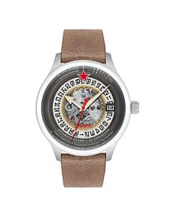 Men's Space Tsiolkovksky Leather Grey Dial Watch