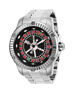 Men's Specialty Casino Stainless Steel Black Dial
