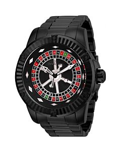 Men's Specialty Casino Stainless Steel Black Dial