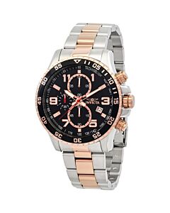 Men's Specialty Chronograph Stainless Steel with Rose Gold-tone accents Black Dial Watch