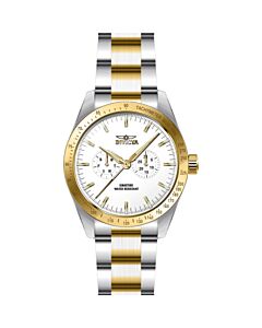 Men's Specialty Stainless Steel White Dial Watch
