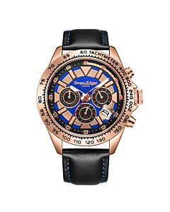 Men's Speed Tracker Chronograph Leather Blue Dial Watch