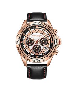 Men's Speed Tracker Chronograph Leather White Dial Watch
