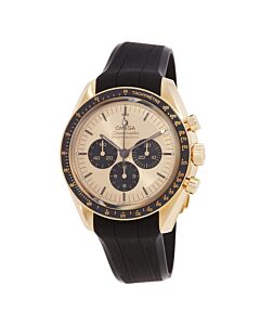 Men's Speedmaster Chronograph Rubber Gold Dial Watch