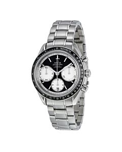Men's Speedmaster Racing Chronograph Stainless Steel Black and Silver Dial