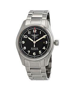 Men's Spirit Stainless Steel Black Dial Watch