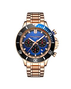 Men's Sports Counter Stainless Steel Blue Dial Watch