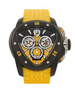 Men's Spyder Chronograph Rubber Black and Yellow Dial Watch