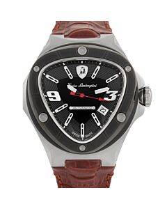 Men's Spyder Leather Black Dial Watch