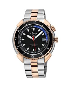 Men's Squalo Stainless Steel Black Dial Watch