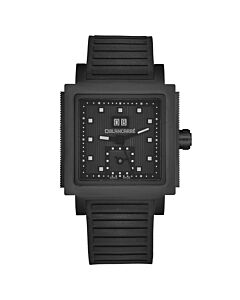 Men's Square Rubber Black Dial Watch