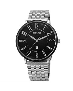 Men's Stainless Steel Black Dial Watch