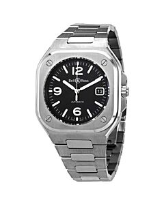 Men's BR 05 Stainless Steel Black Dial Watch