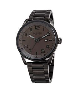 Men's Black Ion Plated Stainless Steel Brown Dial