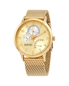 Men's Stainless Steel Mesh Gold Dial Watch