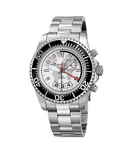 Men's Stainless Steel Silver and White Dial