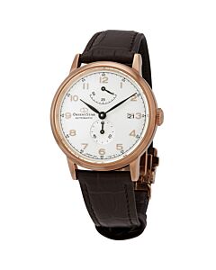 Men's Star Leather Silver-tone Dial