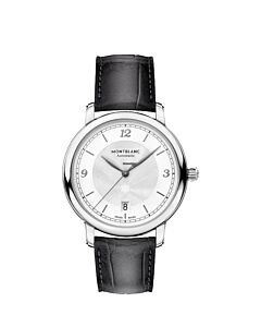 Men's Star Legacy Leather White Silvery Dial Watch