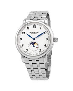 Men's Star Legacy Moonphase Stainless Steel Silvery White Dial Watch