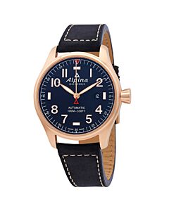 Men's Startimer Pilot Leather Navy Blue Dial Watch