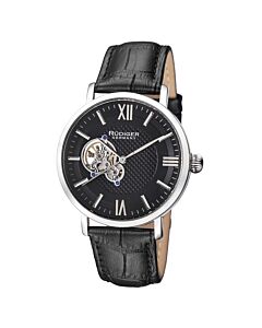 Men's Stuttgart Leather Black (Open Heart) Dial Watch
