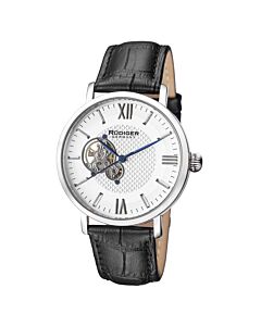 Men's Stuttgart Leather White (Open Heart) Dial Watch