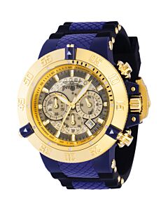 Men's Subaqua Chronograph Silicone Gold and Ivory Dial Watch