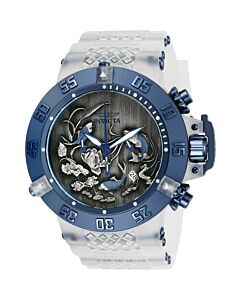 Men's Subaqua Chronograph Translucent Silicone with Blue Plastic Pins Black (Koi Fish) Dial Watch