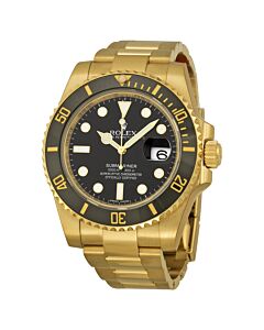 Men's Submariner 18kt Yellow Gold Rolex Oyster Black Dial