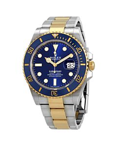 Men's Submariner Stainless Steel with 18kt Yellow Gold Rolex Oyster Blue Dial Watch