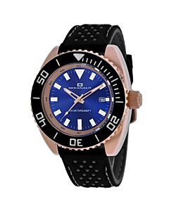 Men's Submersion Rubber Blue Dial Watch