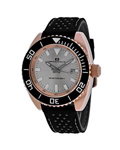 Men's Submersion Rubber Silver-tone Dial Watch