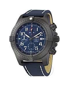 Men's Super Avenger Chronograph 48 Night Mission Leather Blue Dial Watch