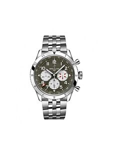 Men's Super Avi Chronograph Stainless Steel Green Dial Watch