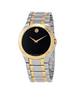Men's Swiss Collection Two-tone (Silver and Gold PVD) Stainless Steel Black Dial